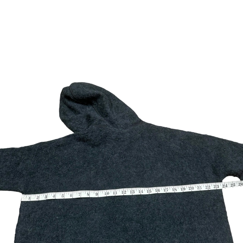 Wool-Blend Hooded Zip Sweater Jacket - Dark Charcoal - Picture 9 of 13